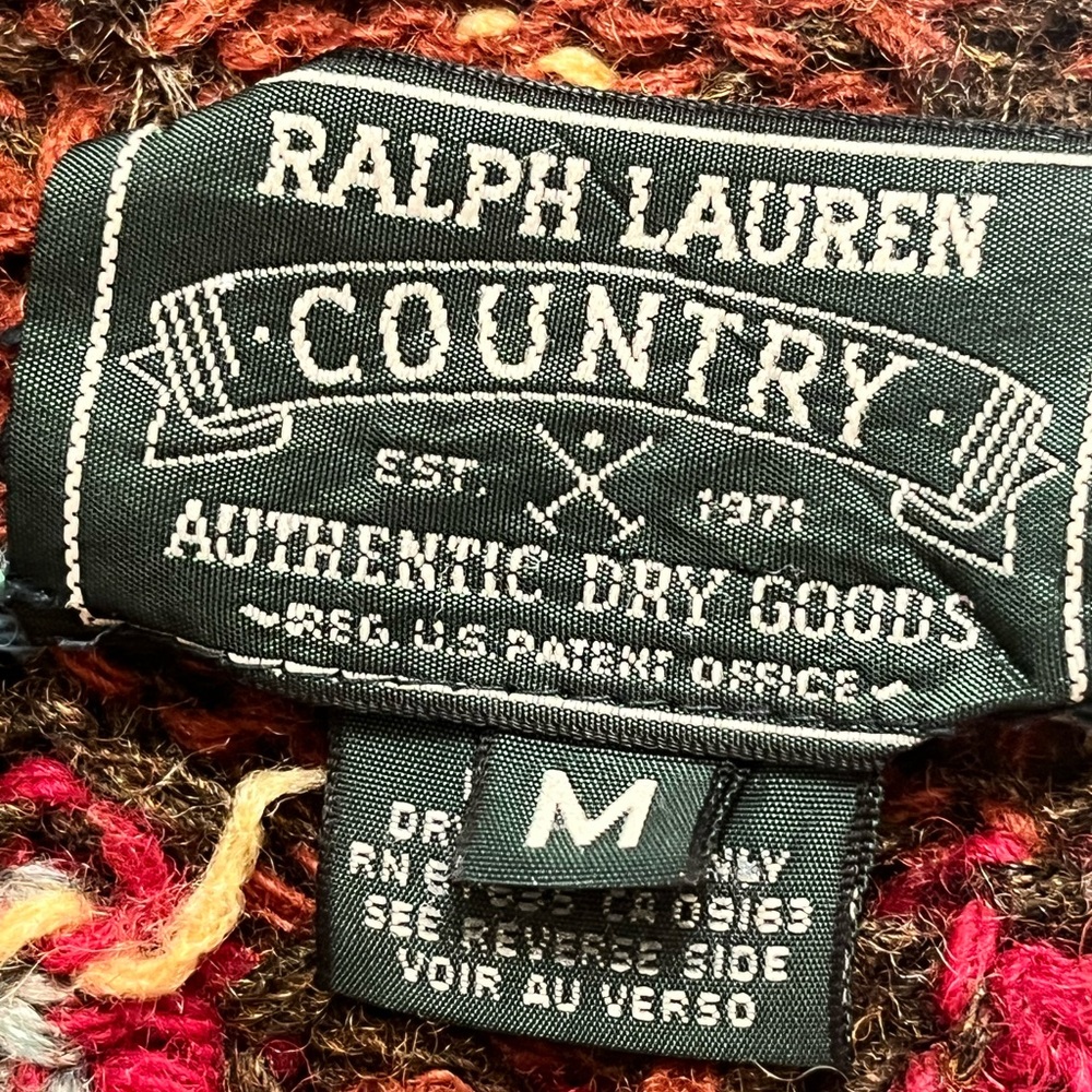 Rare Vintage Collector’s Ralph Lauren Country Cardigan Sweater - Picture 10 of 12